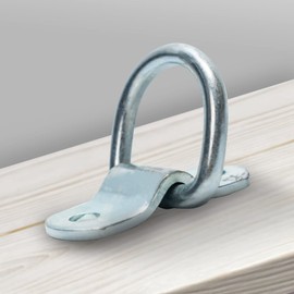 Jamiikury 4Pcs D-Ring Tie Down Anchors, 1/4 Inch Silver Tie Down Hooks with Mounting Screws for Trailers, Truck, Bed Bracket, Pickup Camper, 2000 lbs Capacity