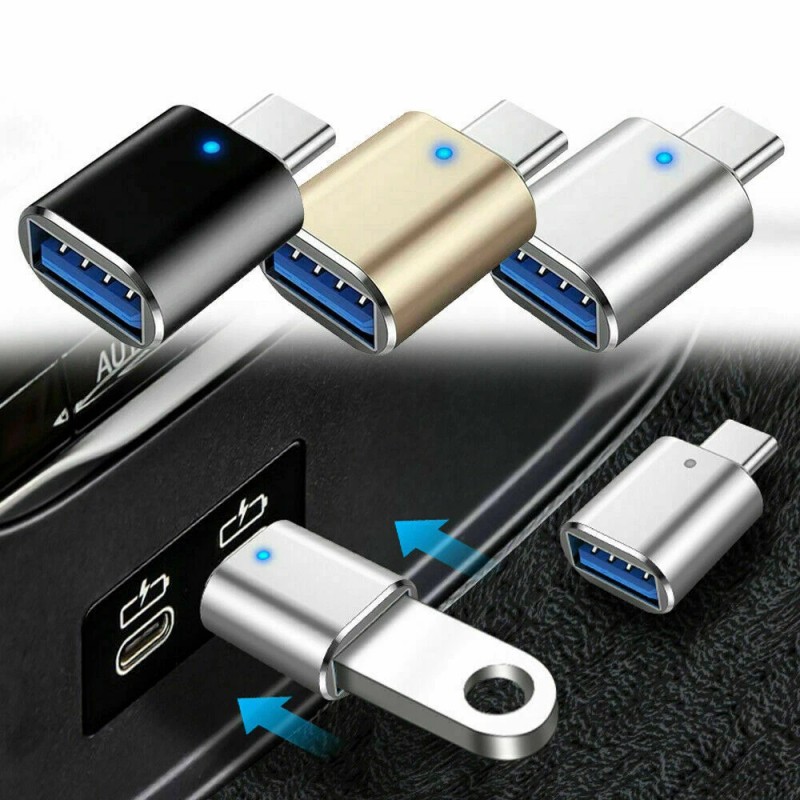 Ameribox LED USB-C 3.1 Male to USB A Female Adapter