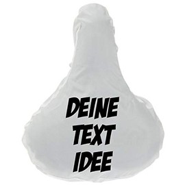 ShirtInStyle Premium Protective Cover Saddle Protector with Your Desired Text, Bicycle, Protection, Cover, Cover, White