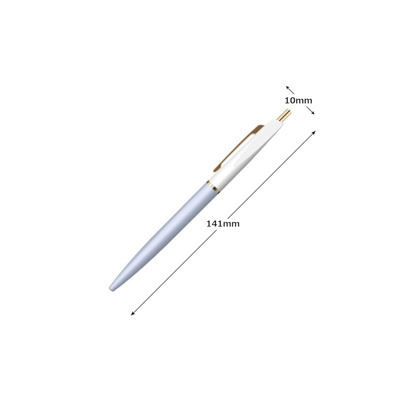 Anteric BP1SWXAB Oil-based Ballpoint Pen, 0.5mm, Snow White x Aqua