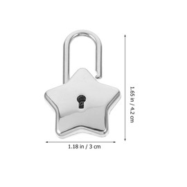 Uonlytech Star-shaped padlock made of metal in heart shape, star padlock for DIY diary, mini star lock, mini code lock, alloy password accessories, travel
