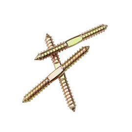 D-Orange Pack of 10 Double Head Screws 10 mm x 78 mm Woodworking Dowel Screw for Furniture Fixing Pin