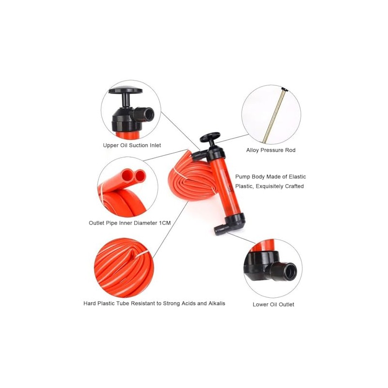 Takelablaze Siphon Pump Multi-Use Siphon Fuel Transfer Pump Kit Portable