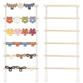 SNOWSTAR Macrame Hair Claw Clip Organizer,Hanging Hair Clip Holder and Storage for Women Girls,Claw Clip Hanger Home Decor for Wall,Door,Closet