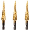 3 Pack - 3mm to 12mm Spiral Flute Step Drill