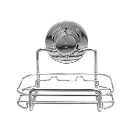 BlissHome Lock 'n Roll Suction Cup Soap Dish: No-Drill, Rust-Resistant Chrome & ABS, 5kg Capacity, Ideal Shower Caddy for Essentials, Easy Install Wall Mounted Bathroom Organiser