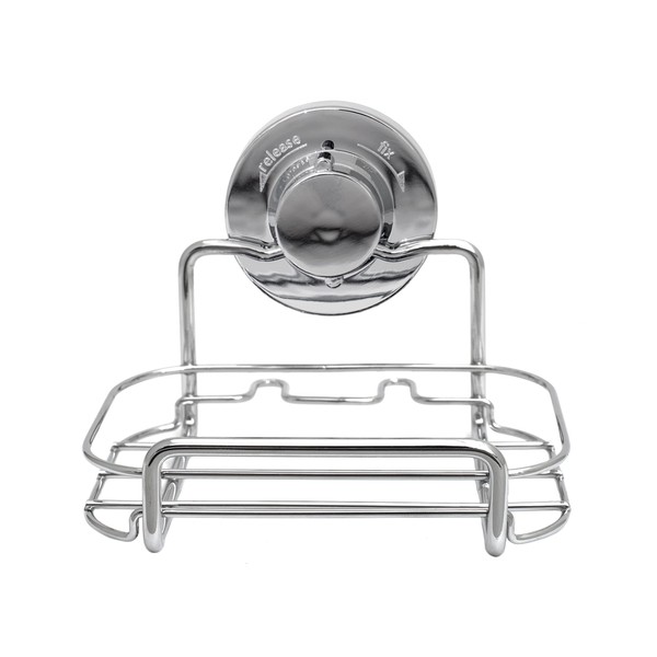 BlissHome Lock 'n Roll Suction Cup Soap Dish: No-Drill, Rust-Resistant