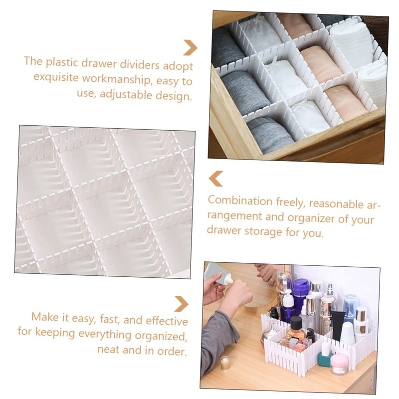 Operitacx Set of 8 Plastic Drawer Dividers DIY Organizer for