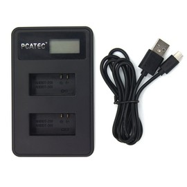 PCATEC GoPro Hero3 Go Pro (AHDBT-201/301) Dual Charger USB Charger with LCD 4 Stage Display Specifications (USB Charger with LCD Included) (USB Charger with LCD Included)