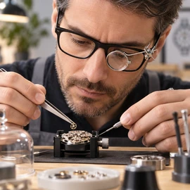 Clip-On Watch Repair Magnifier for Detail Work – 10X/20X Dual Glass Lenses with 25mm Rotatable Design