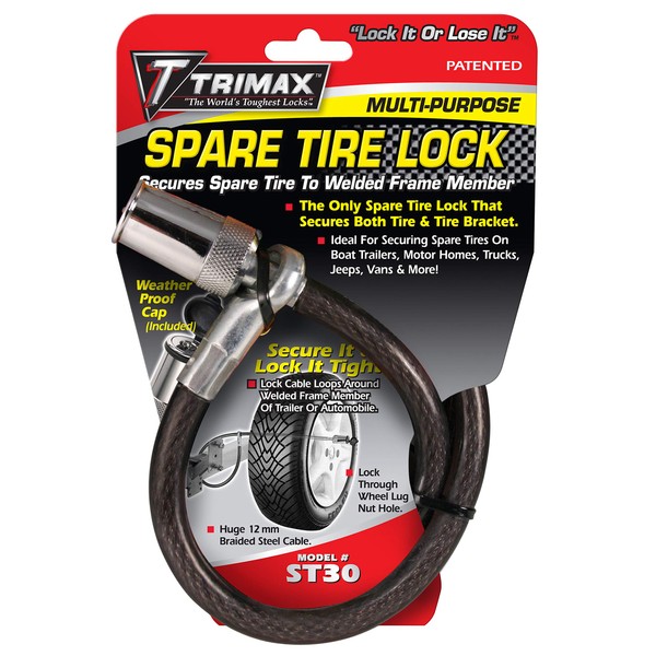 Trimax ST30 Trimaflex Spare Tire Cable Lock (Round Key) 36"
