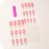 24Pcs Flower Press on Nails Medium Square Fake Nails White