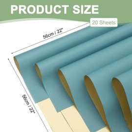 PATIKIL Flower Gift Wrapping Paper, 20 Sheets Double Sided Golden Waterproof Bouquet Paper Wrap Florist Supplies Packaging Floral Papers for Wedding DIY Craft Valentine, Gray Blue/Gold