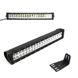 iJDMTOY Lower Bumper 20-Inch 120W LED Light Bar Compatible With 09-18 Dodge RAM 2500 3500, Amber Strobe White Driving LED Lightbar, Lower Bumper Grille Mount Brackets & Dual Switch Wiring Relay