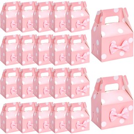 VGOODALL 30PCS Polka Dot Favor Boxes, Gable Treat Boxes Small Candy Boxes Pink Polka Dot Boxes Party Supplies for Kids Snacks Candy Birthday Party Wedding Christmas