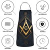 Mshutbna Masonic Kitchen Aprons for Men with Pockets Black Apron
