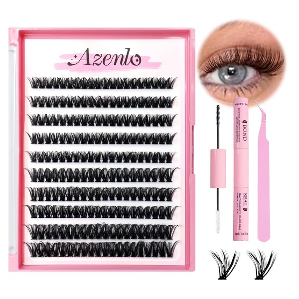 Azenlo Natural Lash Clusters Kit Wispy Eyelash Clusters 120 pcs