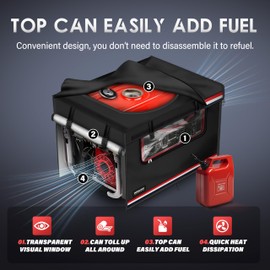 WOGUINC Generator Covers Heavy Duty Waterproof, 32”Lx24”Wx24”H Generator Cover For Outside, Snow/UV/Wind Proof Generator Cover for Portable Generators 5500-15000 Watt, Black.