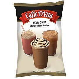 Caffe D'Vita Java Chip Latte Blended Ice Coffee - Java Chip Frappe Mix, Blended Iced Coffee Mix, Gluten Free, Low Fat, No Cholesterol, No Hydrogenated Oils, No Trans Fat, Kosher-Dairy - 3.5 Lb Bag