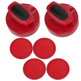 Air Hockey Pucks And Pushers, Large Size Red Table Hockey Pushers Set, 185g Table Hockey Pucks, For All Kinds Hockey Tables Ergonomic Design