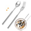 Xiciki Extendable Fork Spoon, Telescopic Stainless Steel Fork & Spoon,