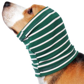 Nanaki Calming Hoodie Dog Grooming Ear Cover Anxiety Relief-No Shake Dog Ear Wrap Hematoma, Striped Head Wrap Snoods for Noise Protection, Bath, Fireworks, Thunderstorm, Blow Drying, Warm-Keeping