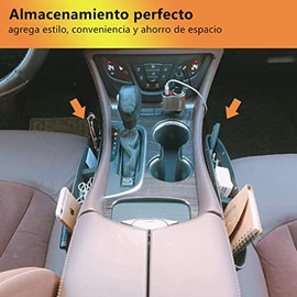 Organizador de Huecos para Asiento de Coche 2 en 1 Ajuste Universal, Bolsillos de Almacenamiento Ajustables, 2 Juegos de Caja de Almacenamiento para  