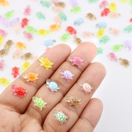 QUPIVA 200Pcs Mini Resin Turtles, Glow in The Dark Miniature Tiny Turtles for Crafts, Micro Resin Animals Figurines for DIY Fairy Garden Dollhouse Micro Landscaping Decoration