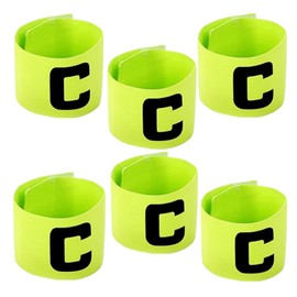 SAHENITEANA Brazalete de Capitán de Fútbol, ​​6 Uds. Bandas de Brazo de Capitán C Clásicas, Pulsera de Banda de Capitán de Vendaje de Capitán Ajustable para Fútbol (Verde)