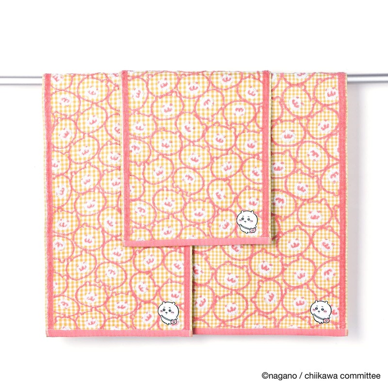 Chiikawa 41-1072130 Pochette Face Towel, Yellow, Gauze Pile, Cute, Approx.
