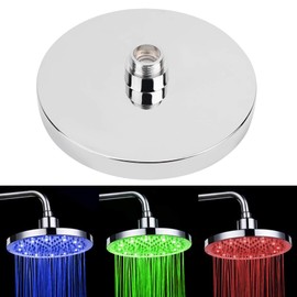 Round Shower Head Rain Shower 8 Inch Shower Head Rain Shower Head with Three Colours RGB LED Light Rain Shower Head