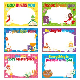 300 Pcs Bible Verse Name Tag Stickers - Self Adhesive God Bless Christian Religious Name Tags Gift Labels Sunday Gift Motivational Writable Blank for Kids Classroom School Supplies (Bible Verse-2)