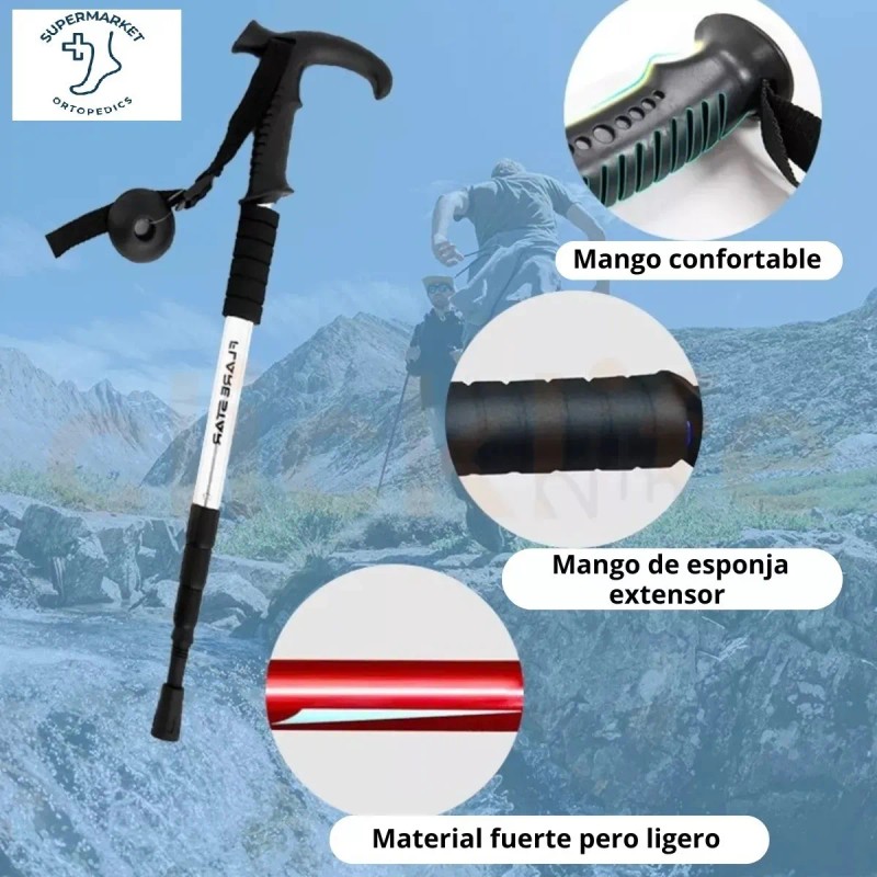 Par Bastones Trekking Senderismo Caminar Escalar Plegable Rojo