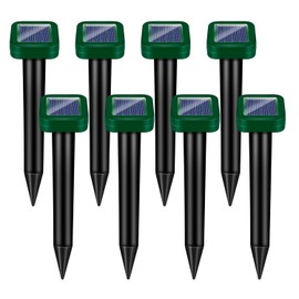 2026 Upgraded 8 Pack Snake Repellent Outdoor, Mole Repellent Solar Powered, Ultrasonic Gopher Deterrent & Sonic Spikes for Vole Chipmunk, IP65 Waterproof Snake Deterrent for Yard Garden Lawn