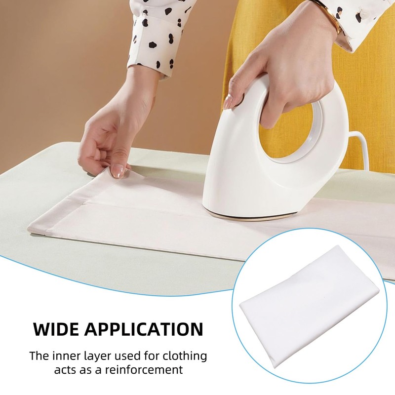 Iron-On White Wide Ironing Interfacing Fabric, White Non-Woven Insert, Lightweight