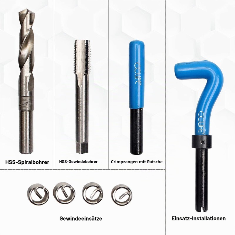 CCLIFE Thread Repair Kit M5 M6 M8 M10 M12 M14