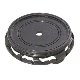 B&P Lamp® 3 Inch Top Inset Diameter Oriental Wooden Base, Waxed Black Finish