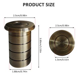 bjsdkff Floor Hole Dust-Proof Cover, Door Bolt Accessories, Safety Sliding Lock Inserts, Spring All Copper Dust-Proof Cover Hardware Cylinder Bolt 2 Pcs