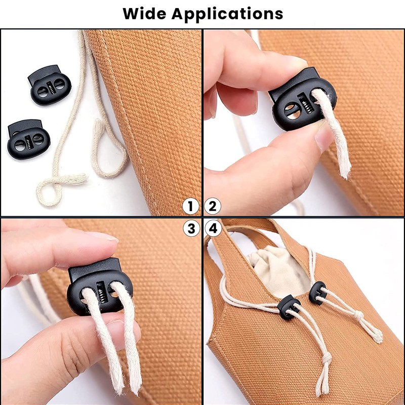 Trimming Shop Plastic Toggle Stopper Cord Locks Spring Loaded Elastic