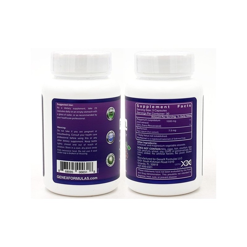 Genex Formula 제넥스 포뮬러스 레스베라트롤 90베지캡슐 Genex Formulas Resveratrol 90