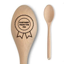 Novelty Golf Loser Trophy: Booby Prize Wooden Spoon with “Furthest from The Pin” Engraving - Perfect Funny Gag Gift for Golf Competitions and Tournaments (Furthest from The Pin)