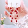 Long Rose Tassel Drop Earrings for Women 3d Red Flower