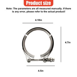UHANBUT 3 Inch Car V Band Clamp, Automotive Exhaust Tube Clamps for Flange Kit, Stainless Steel V Band Clamp Replacement Accessories for Downpipes, Exhaust Systems (3", 1PC)