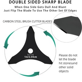 huanghqWanJia 2pcs Brush Cutter Blade，10" x 3TTeeth Brush Cutter Blade with 2 Different Adapter Kits with 20mm Washer Adapter for Trimmer Weed Eater Lawn Mower
