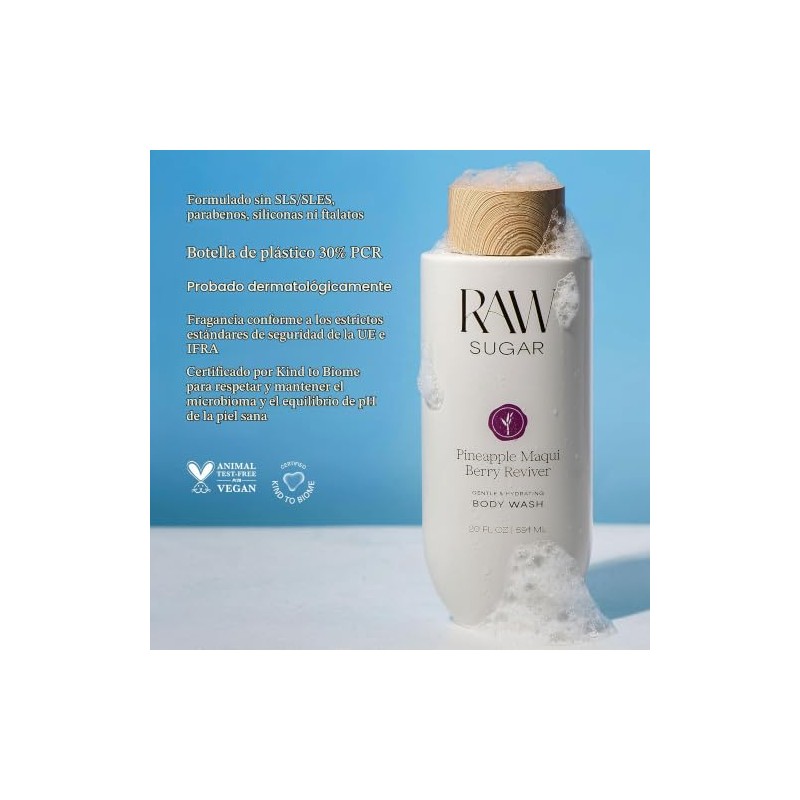 RAW SUGAR Pineapple Maqui Berry Reviver Gel de Ducha Hidratante