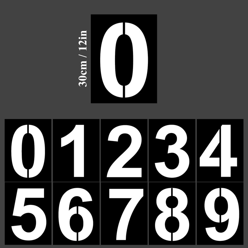 Sporgo 30 cm di grandi numeri: 10 stencil a combinazione