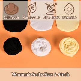 KUANINUNAR 3 Pairs Women'S Ankle High Sheer Dress Socks Sheer Mesh Stockings Thin for Women (US, Alpha, One Size, Regular, Regular, White/skin/black-S)