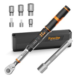 Fanwiike 3/8" Drive Digital Torque Wrench, 5.02-99.57 Ft.lb/6.8-135 Nm, Inch Pound Torque Wrench Electronic with Buzzer & Colorful LED Indicator, Torque Wrench Set for Cars Automotive Motorcycle