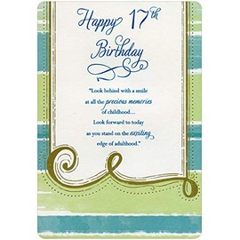 Designer Greetings Look Behind with a Smile Die Cut Edges Age 17 / 17th Birthday Card