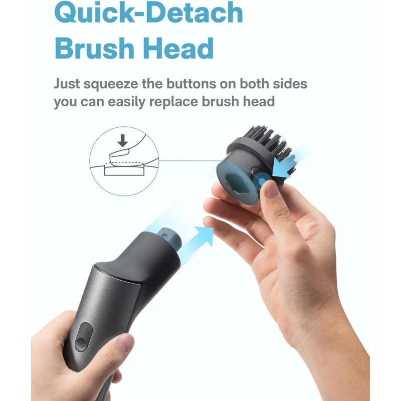 Hoto Electric Cordless Spin Scrubber 51" Extendable Handle IPX7 Waterproof